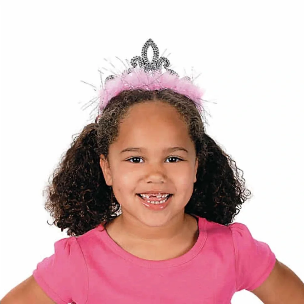 Sparkling Princess Tiara Set of 12- Pink, Purple, and White